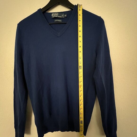 Polo Ralph Lauren Mens Cashmere V Neck Sweater Size XS Blue - Picture 4 of 6